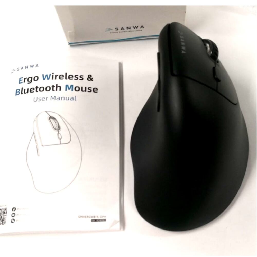 SANWA Ergo Vertical Mouse USB Silent 2.4GHz 6 Button PC Mac